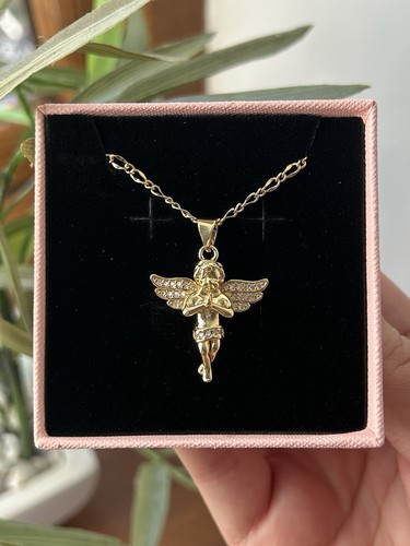 14k cherub baby pendant - gf,