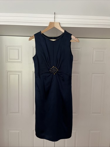 Jenny packham navy silk dress - navy,