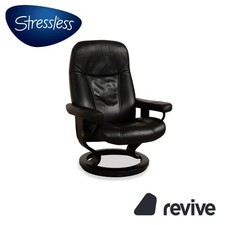 Stressless Consul Leather Armchair Black Manual Function Reclining Function