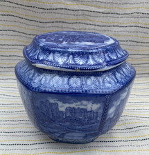 Antique Original 1920s Ringtons Maling Ware Ceramic Castles Tea Caddy Jar Pot