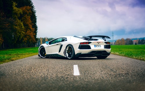 Lamborghini avent car white - car,