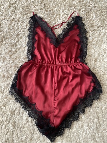 Satin and lace teddy size - satin,