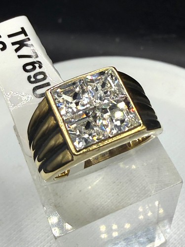 Mens gold ring signet - , square