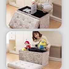 Luxury Crushed Velvet Ottoman