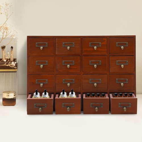 Vintage brown drawer organizer - brown,