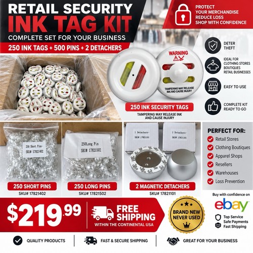 250 ink security tags - +, 500