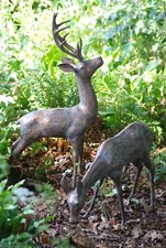 Large deers set of two stag and doe garden ornaments Aluminium. GREAT PRICE