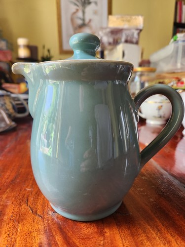 Vintage green denby coffee pot - green,