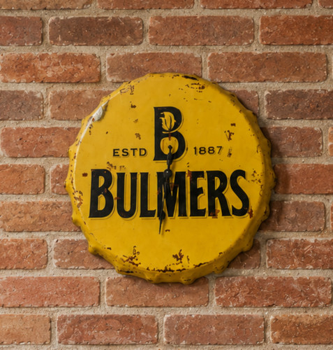 Yellow bulmers cider pub - pub, clock
