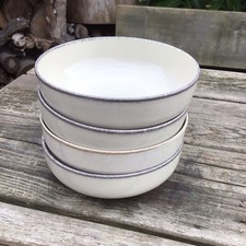 Contemporary Zara Home 4 Shallow Pudding Fruit Soup Bowls Ecru Natural Colour