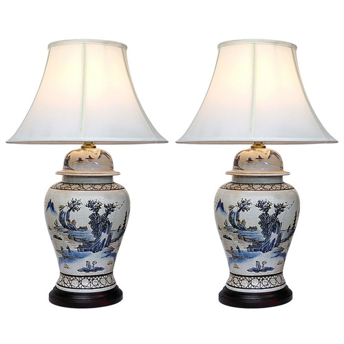 Pair chinese ceramic jar - pair, of