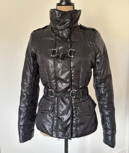 Ladies black quilted glossy - black,