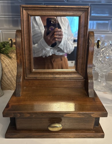 Vtg wooden pine vanity dresser - vtg,