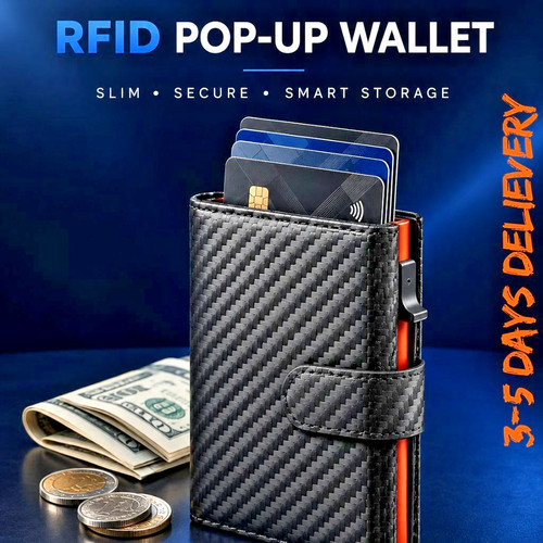 Rfid pop wallet men slim - pop, up