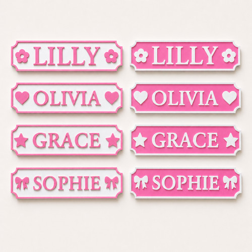 Personalised name pink door - name,