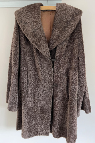 Vintage astrakhan brown opera - brown,