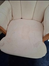 Cream Cushioned Wood Glider