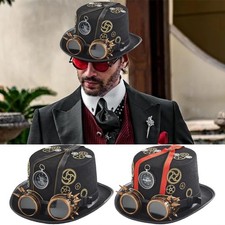 Men Steampunk Hat With Goggles