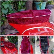 Vespa long seat saddle leopard