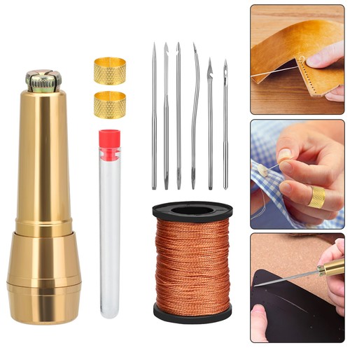 Canvas leather sewing - leather, awl