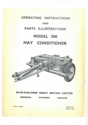 Allis chalmers model 500 hay - allis,