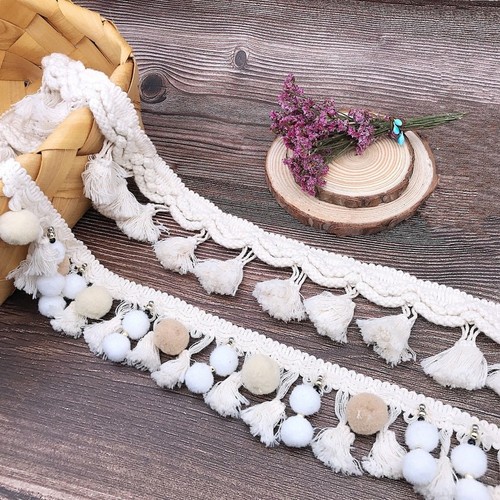 Bohemian cotton tassel pom - cotton,