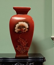 Antique Staffordshire Vase Edwardian Chinoiserie In Style Ca 1910 Floral Motif