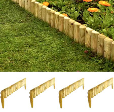 Wooden Log Picket Fence Panels