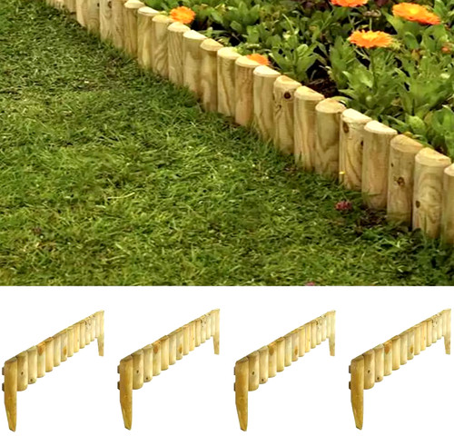 Wooden log picket fence - log,