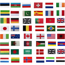 National Country Flags different sizes Iron Sew on Embroidered Patch Badge