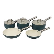George home Teal Retro Non-Stick Pan - Set of 5 Aluminum and steel