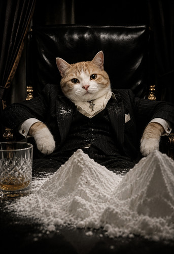 Funny orange cat - funny, scarface