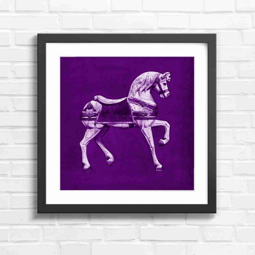 Vintage white carousel horse - vintage,