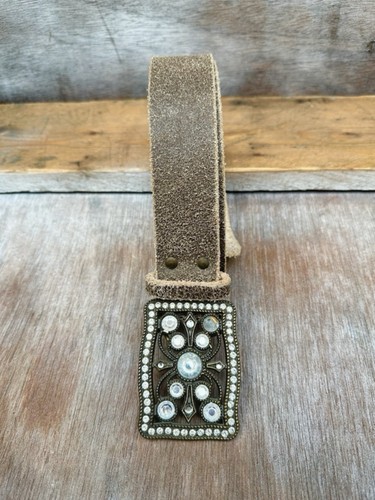 Worn leather belt with - worn,