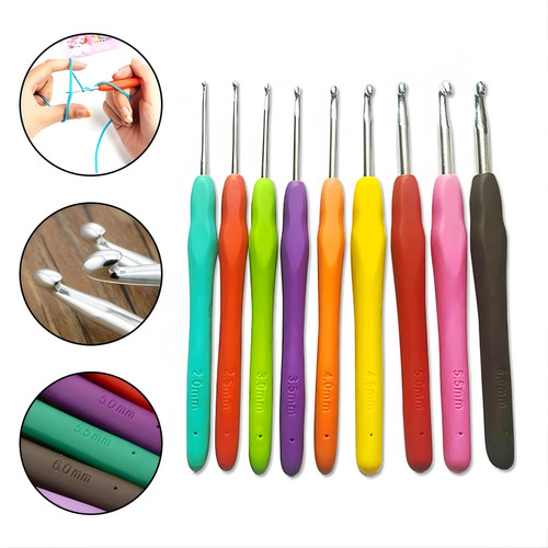 9pcs crochet hooks set soft - 9pcs,