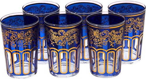 Moroccan tea glasses with - glasses,