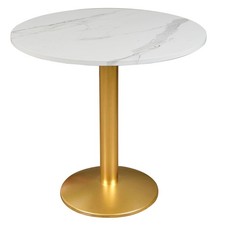 Round Modern Dinning Table 30 inches Bistro Tulip Table with White Faux Marbl...