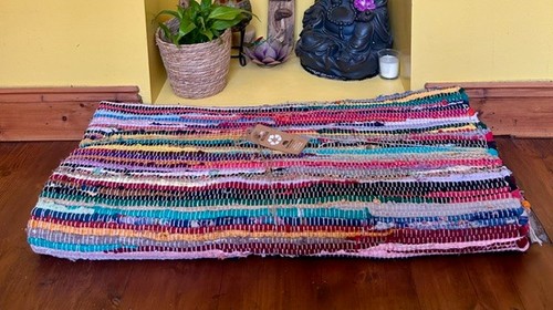Large multi coloured rag rug - large,