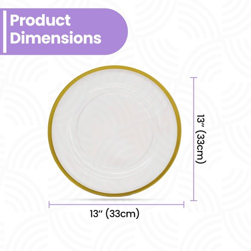 Glass charger plate gold - plate,