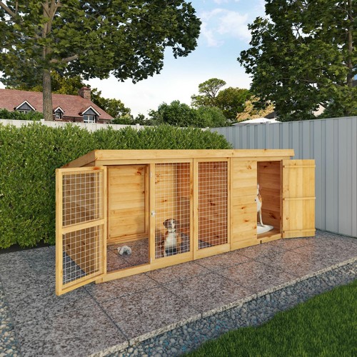 Wooden dog kennel - wooden, 4
