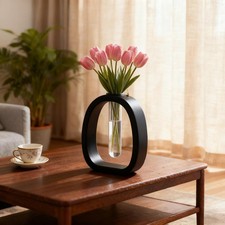 Test Tube Vase with Wooden