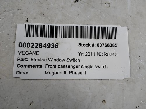 Renault megane window switch - renault,