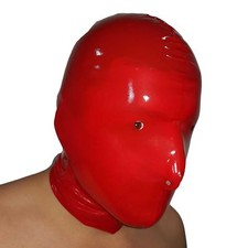 Brand New Red Latex Rubber Hood Mask (one size)
