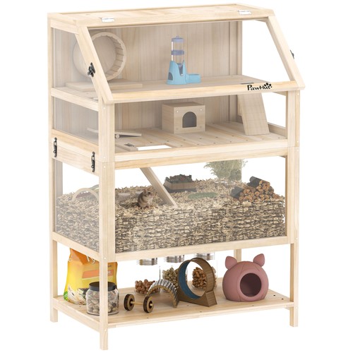 Wooden hamster cage - wooden, 3