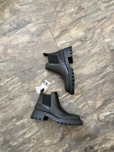 Zara black leather rubberised - zara,