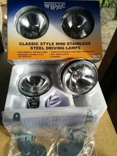 BMW Mini Polished Stainless Steel WIPAC Spot Lights KIT like Chrome R50 R52 R53