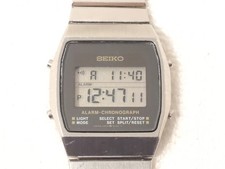 Vintage Seiko Alarm Chronograph Men's Watch LCD Digital Quartz Watch Day Date SS