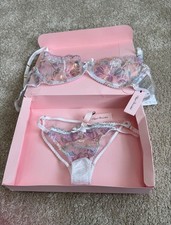 agent provocateur bra and brief set - bra 34E, briefs size 3 (12), multicoloured