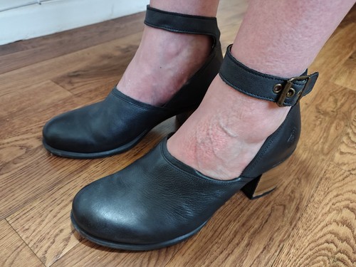 Fly london black leather - leather, block