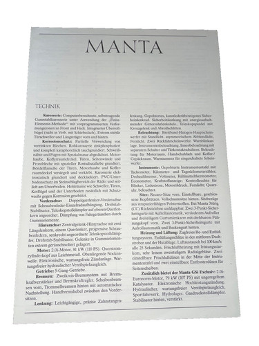 Brochure opel manta - opel,